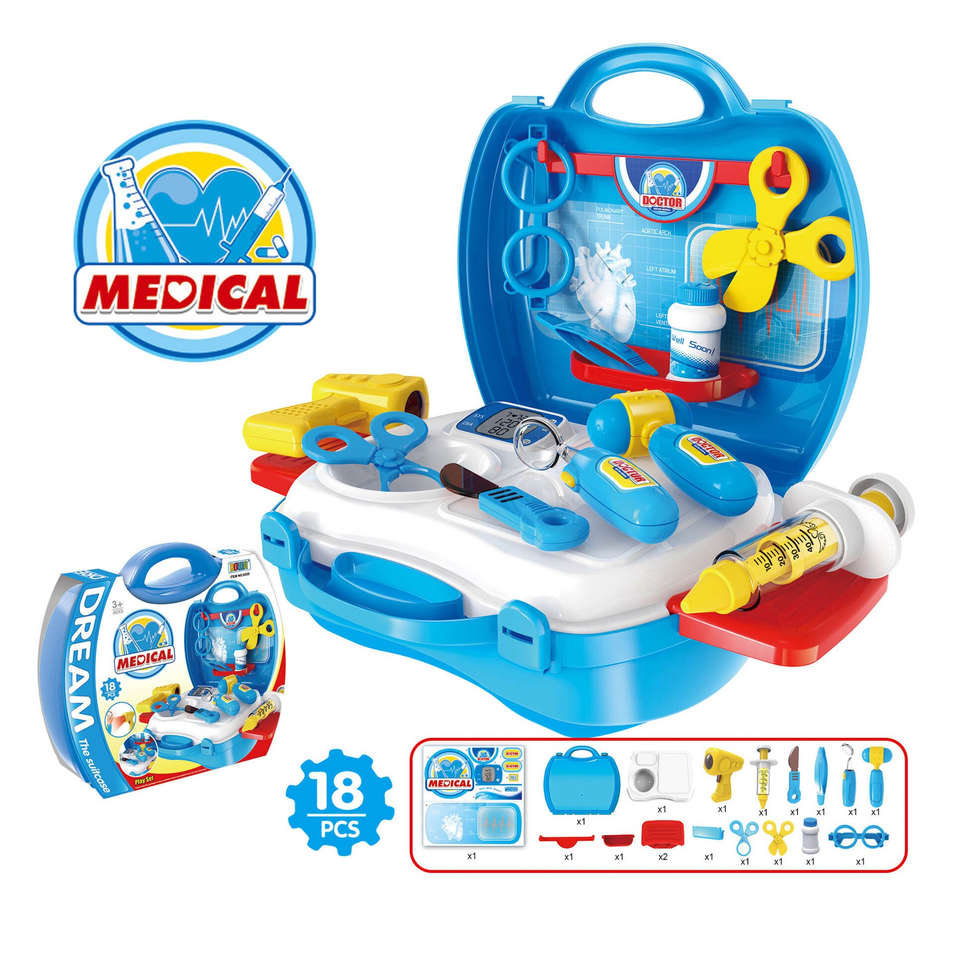 8 arten freundlicher Simulation Spielzeug Anzug Küche Kochen Utensilien freundlicher Kosmetik Spielzeug Abs Kunststoff Spielen Haus Rucksack Kasten