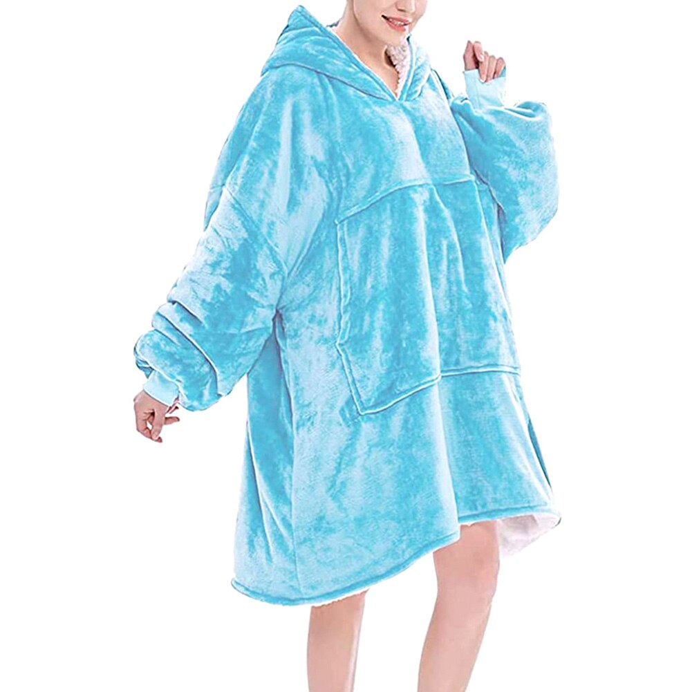 Blanket with Sleeves Women Oversized Hoodie Fleece Warm Hoodies Sweatshirts Giant Blanket Women Warm Hoody Robe