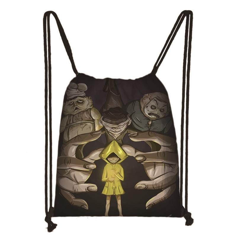 Game Little Nightmares 2 Drawstring Bag Student Schoolbag Cool Backpack Teenager Travel Bag Women Men Bookbag Casual Bags: 009