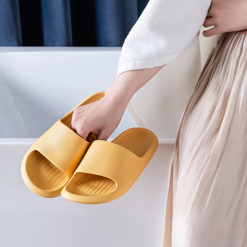 Eva lovers slider tofflor fritidsskor halkfria rutschkanor badrum sommar sandaler mjuk sula flip flops män kvinnor inomhus pu
