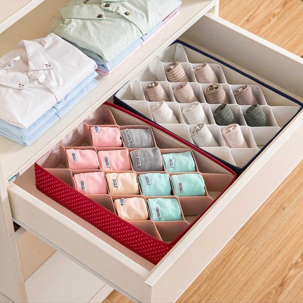 6PCS Plastic Multi Compartment Grid Drawer Divider Adjustable Drawer Organiser Vanity