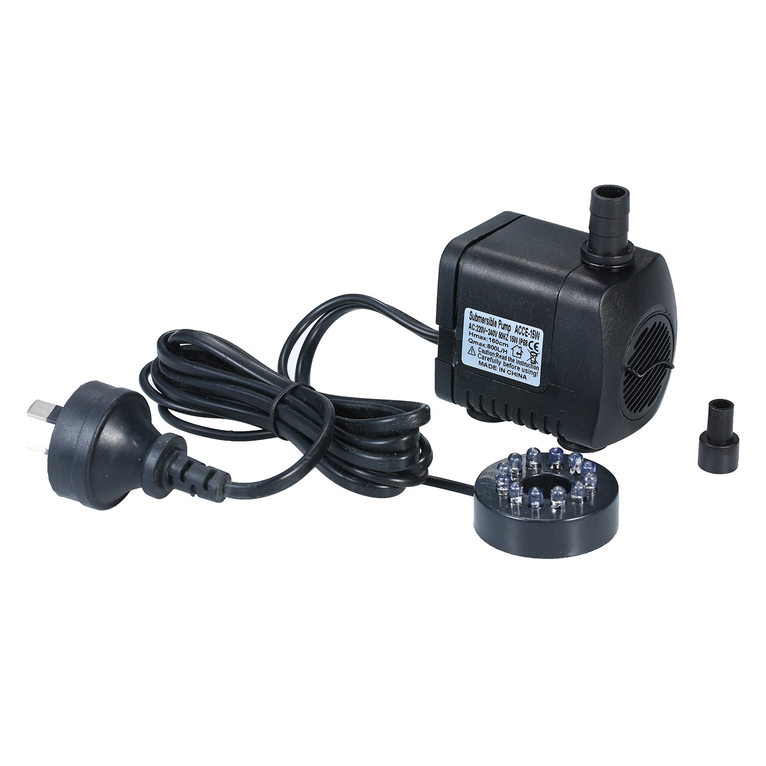 Led ljus dränkbar pump 800l/ h ultratyst akvarium damm tank pool vatten fontän pump uk au us eu plug för pool akvarium