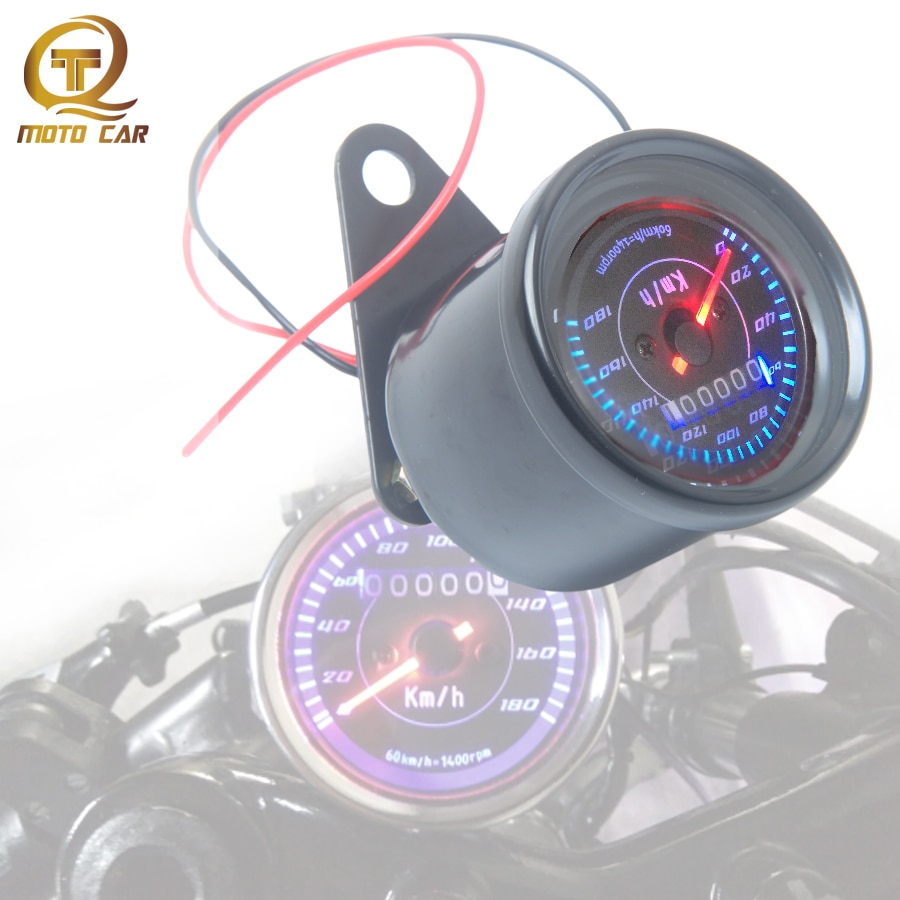LED Achtergrondverlichting Snelheidsmeter Voor Motor – Cafe Racer & Retro | 12V Kilometerteller Kit