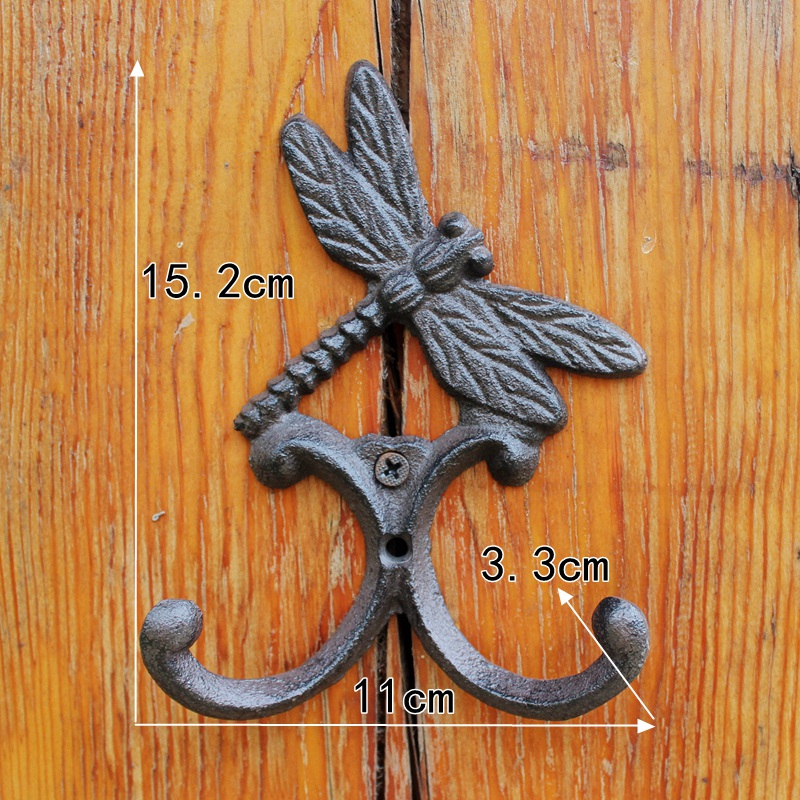 Decoração de parede decorativa retrô europeu coroa série ferro fundido gancho de roupas decorativo casaco de parede: Azul profundo