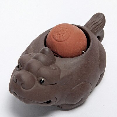 PINNY dzielni żołnierze fioletowy gliny herbaty zwierzęta domowe są chińskie akcesoria robić herbaty Kung Fu smak herbaty zestaw HandmadeTea ceremonii dekoracje: Ciemny khaki