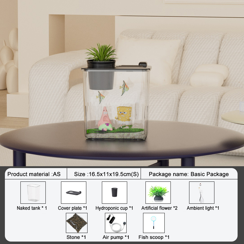 Acquari trasparenti in acrilico Plexiglass resistente agli urti Soggiorno su piccola scala Paesaggio Serbatoio ecologico Acquari e acquari
