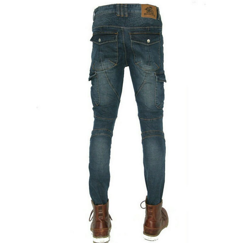 Volero motorpool jes -6 motorsykkel ridebukser løs rett motorsykkel uformelle jeans lokomotiv beskyttende blå bukser