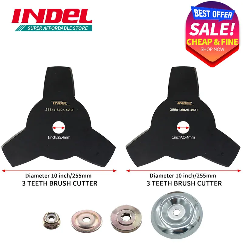 INDEL Bosmaaier Mes 10 "x 3 Tanden Koolstofstaal Grasmaaier Accessoires Tuin Gereedschap Trimmer Onderdelen Gereedschap: soort 6