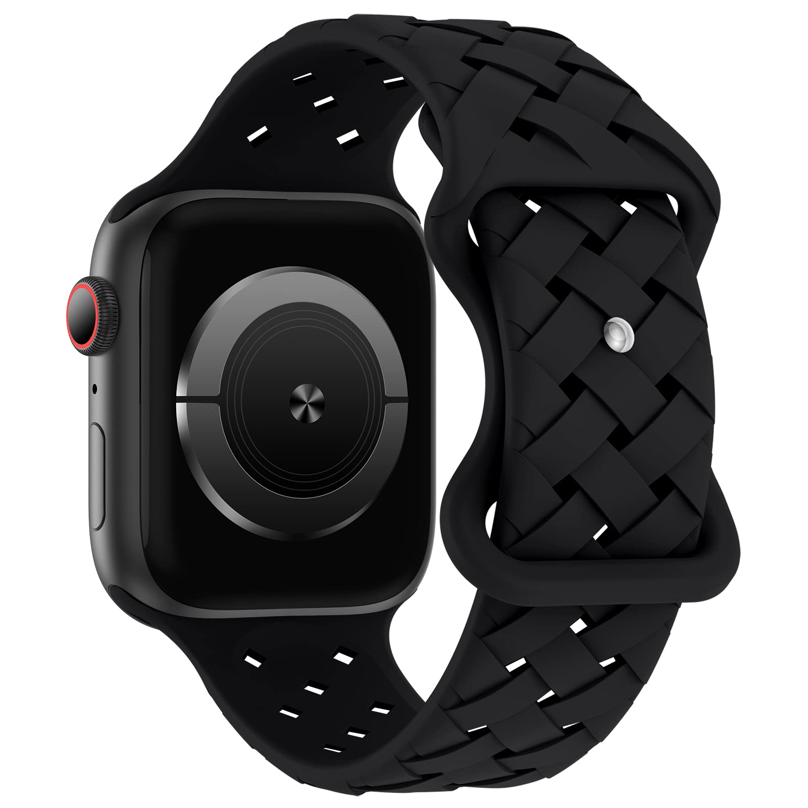 Strap For Apple Watch Band 44mm 40mm 45mm Braided 49mm 41mm 42mm Breathable correa bracelet iwatch series 9 8 7 se 3 5 6 ultra 2: Black Green / 20mm