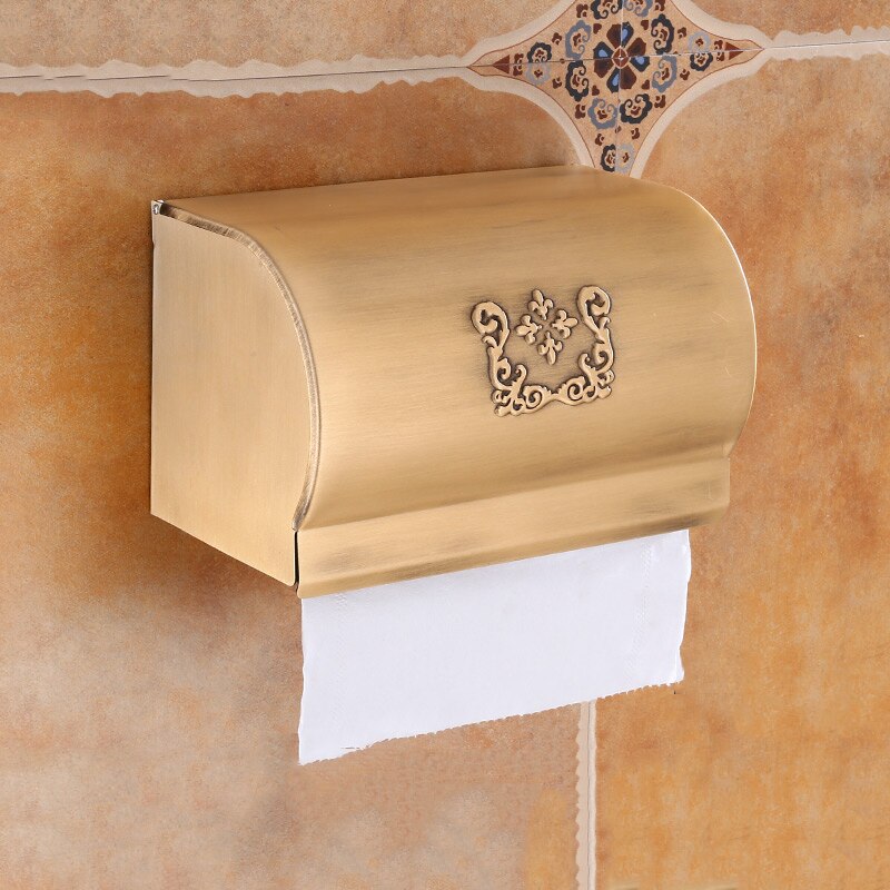 Antique Bathroom Hardware Suite Ancient Aluminum Bath towel rack Towel bar Toilet brush Tissue box Bathroom Accessories: Tissue box 3