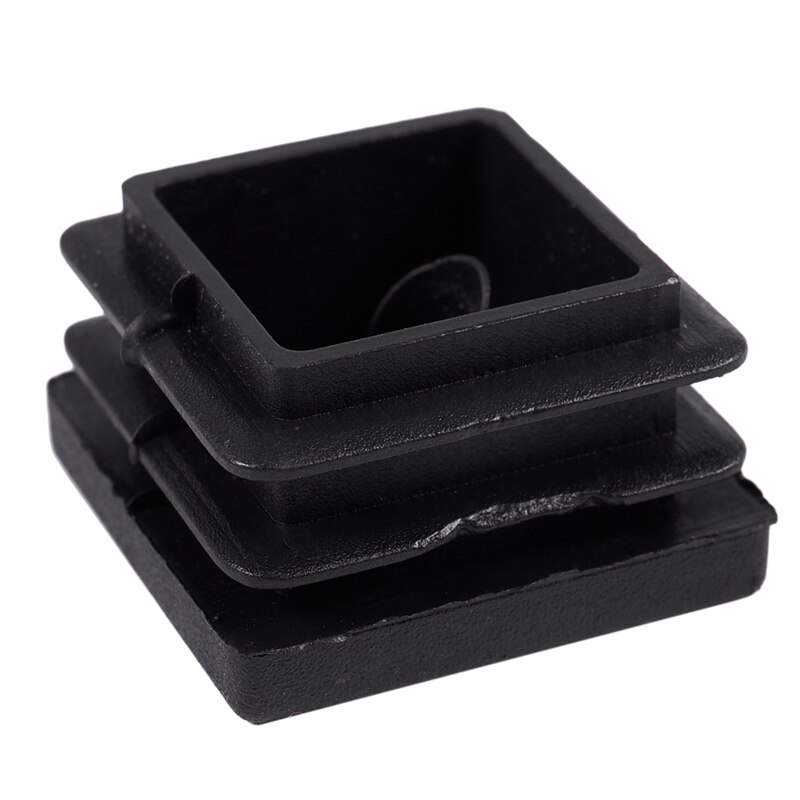 20 stk firkantet stol bordben fot gummi deksler beskyttere 25mm x 25mm & 20 stk plast firkantede blindende endestykker rørinnsatser 25