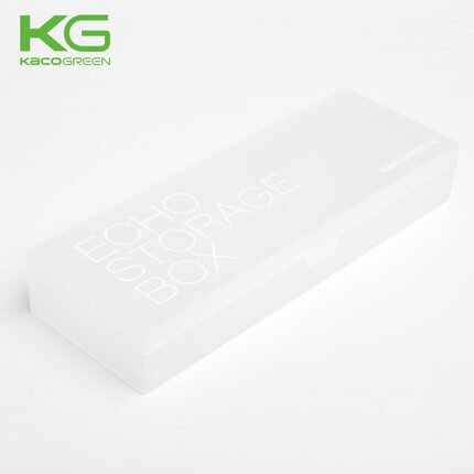 1PC KACO ECHO Translucent Plastic Pencil Case Candy Color Multi-Function Stationery Storage Box Children Student Pencil Box: White 1pcs