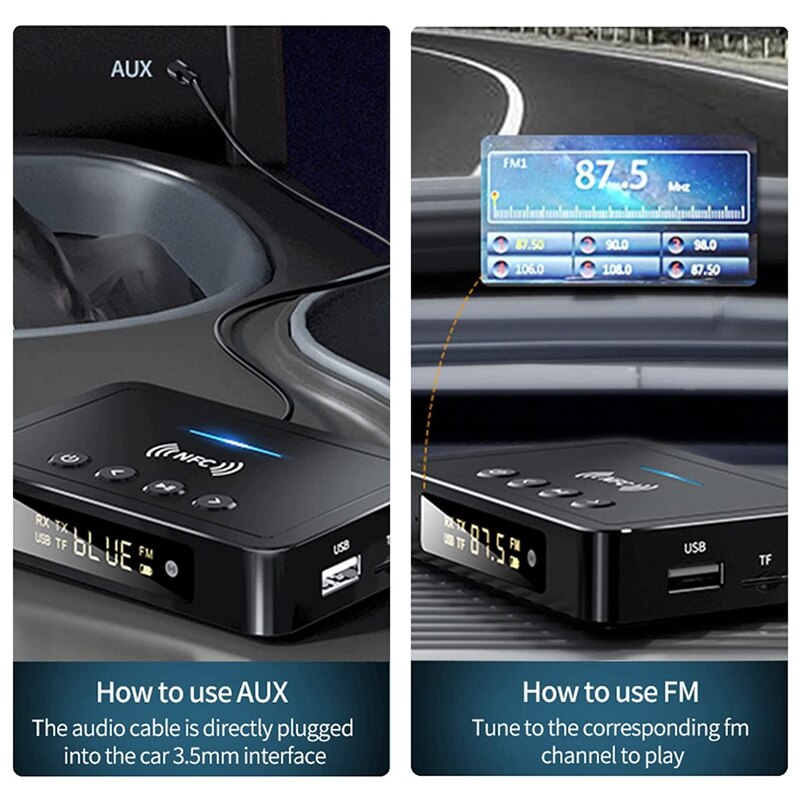 Bluetooth Ontvanger 2 In 1 Nfc Bluetooth Zender &amp; Adapter, Voor Thuis Stereo, Audio Adapter Laptop Versterker Projector