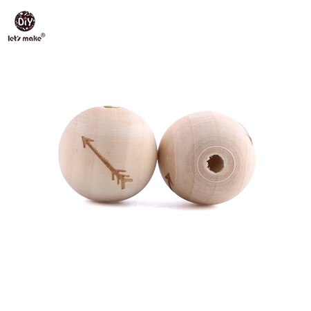 Anneau de dentition let's Make 10 pièces | Perles en bois d'érable, étoile en cœur de alimentaire, anneau de dentition en bois, de dentition, produit pour bébé: Arrow