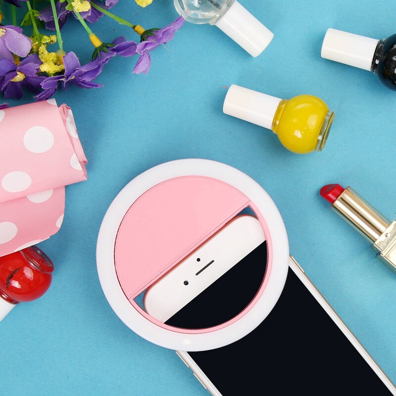 Anello di Luce Mini Lampada A LED Fill-in Luce Telefono Selfie Luce per Il IPhone Samsung Smartphone PC Portatile Clip-su Selfie Lampada: A