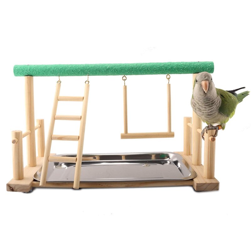 Papegaaienspeelgoed houten vogelschommels, 5,5 x 5,6 Multi-color Conure Valkparkiet Swing Hangend Speelgoed voor Kleine Dieren, Parkieten, Parkiet