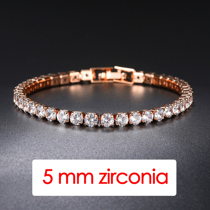 Hiphop Tennis Armband Homme Iced Out 3/4/5mm Zirkonia Herren Kristall Kette auf Der Hand Hip-hop Streetwear Schmuck Männlich H086: 19cm / Hellgelb Gold Farbe