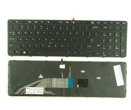 Neue Tastatur für HP ProBook 450 G3 G4/455 G3 G4/470 G3/470 G4 Schwarz Rahmen mit Backlit Keine punkt UNS