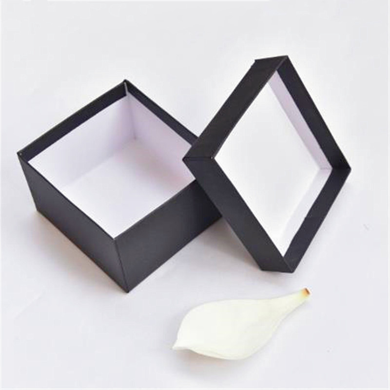 Vintage Kraft Paper Jewelry Boxes Brown Black Cardboard Ring Necklace Pendant Case Display Box 5*5*3.5 cm