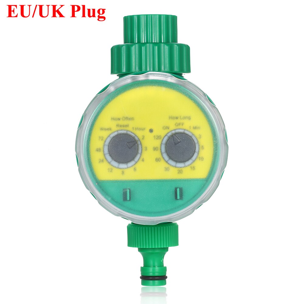 Digital Water Timer Electronic Solenoid Valve Irrigation Controller with Rain Delay for Auto/Manual Garden Watering Water Timer: EU and UK plug