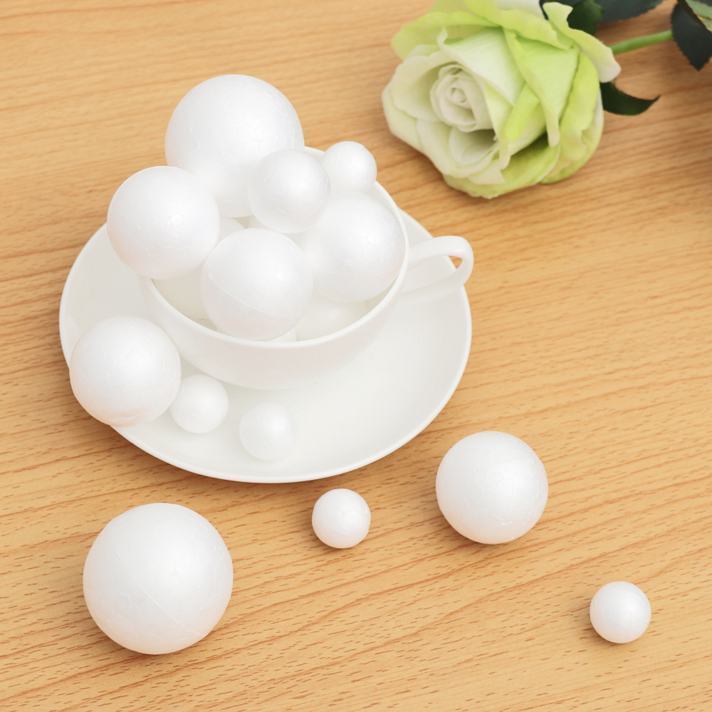 Bolas de poliestireno para manualidades, bolas de espuma blanca de 20-120mm para manualidades de navidad, de poliestireno para decoración de bodas, Fiestas y Navidad, 1 unidad