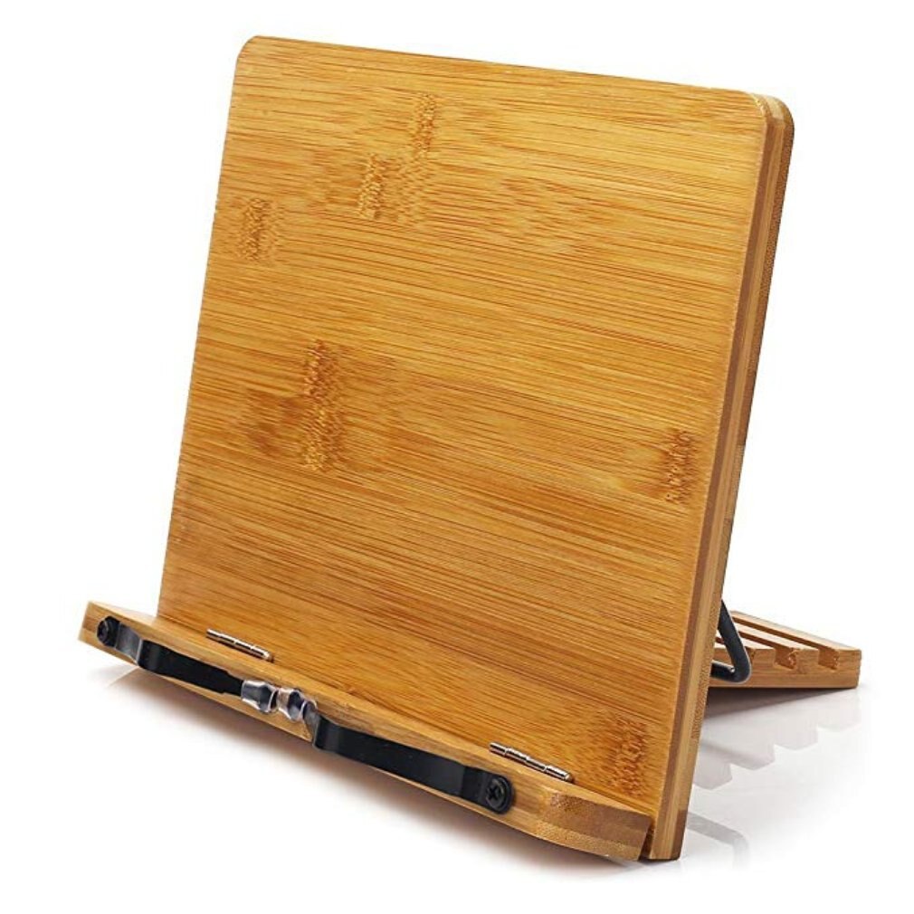 Reading Holder Bamboo Book Stand Adjustable Book Holder Tray Reading Board Lightweight Bookstands Tablet Stands: Default Title