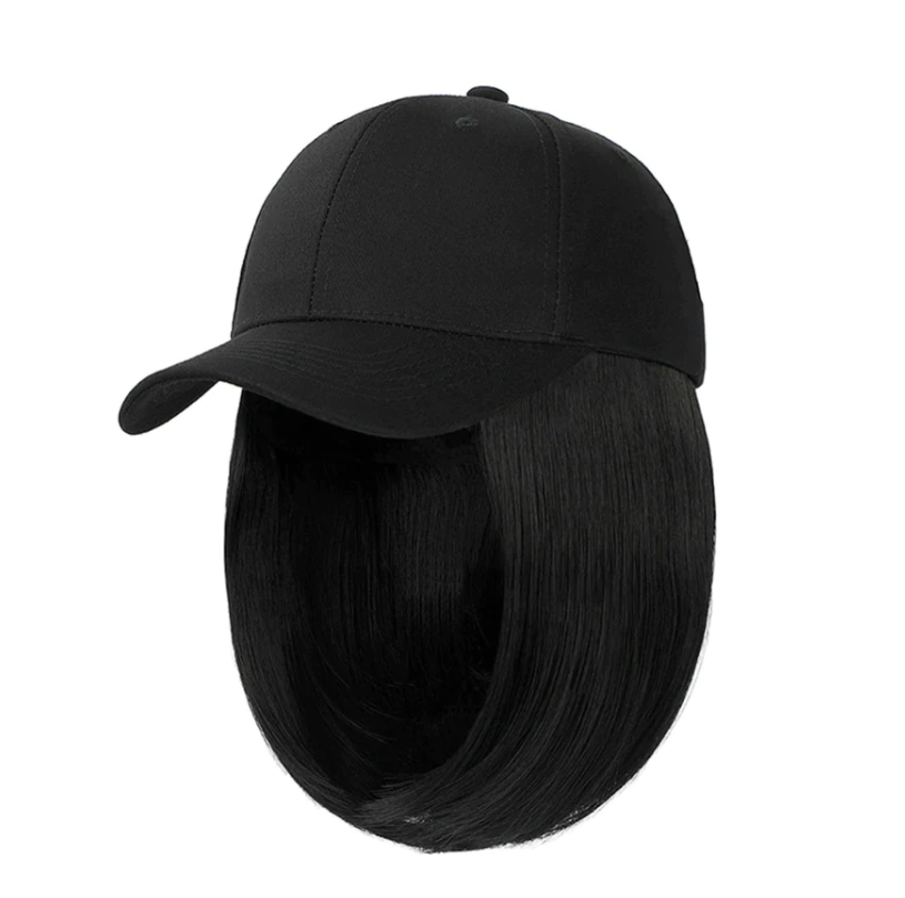 YLWHJJ Wig hat all-in-one female peaked cap short hair bob head trendy shade wig warm cap women
