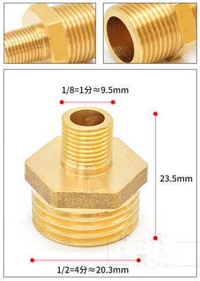 Messing rør sekskantet nippel fitting lynkobling adapter 1/8 1/4 3/8 1/2 3/4 1 bsp han til han gevind vand olie gas stik: 1-4 hegn