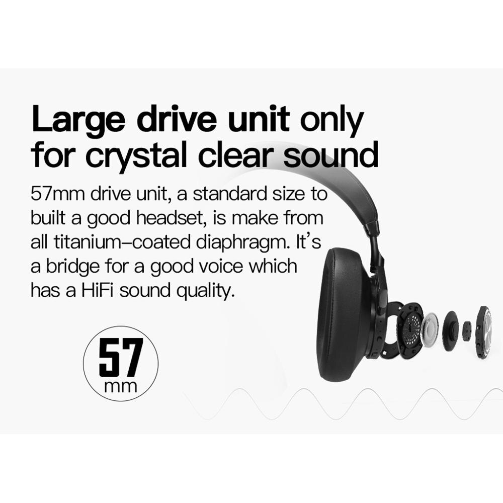 Bluedio T7 Più Cuffie Senza Fili Bluetooth 5.0 utente-definito Attivo con Cancellazione del Rumore Auricolare Senza Fili per I Telefoni e Musica