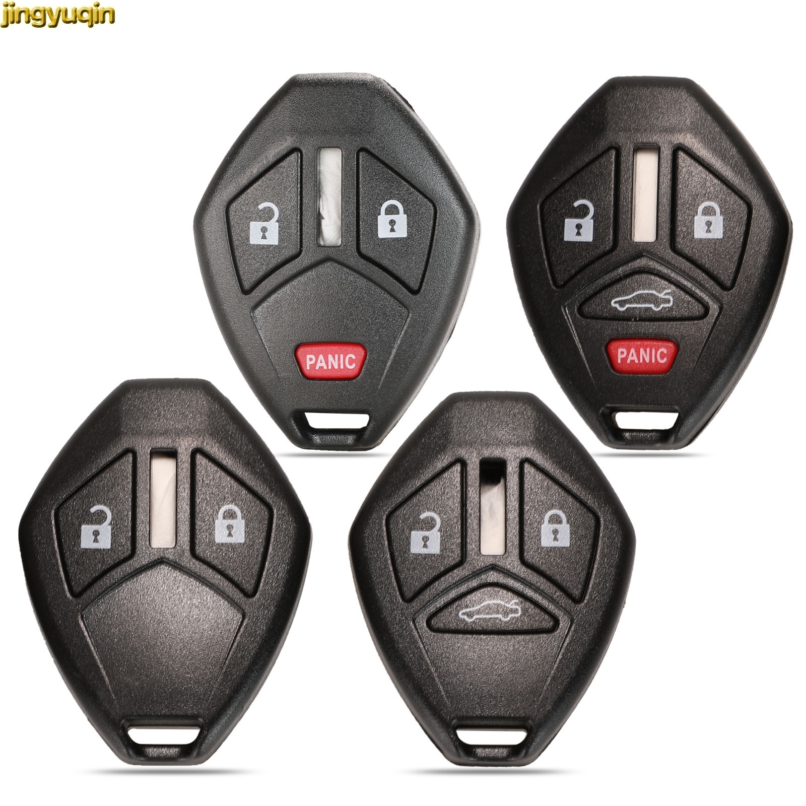 Jingyuqin Afstandsbediening Auto Sleutel Shell Voor Mitsubishi Lancer Outlander Endeavor Galant 2/3/4 Knoppen Sleutelhanger Zonder Bladen