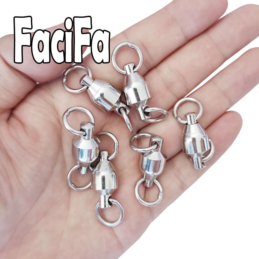 10 sztuk Heavy Duty łożyska obrotowe złącze wędkarskie ze stali nierdzewnej kulka stalowa połączenie obrotowe stałe pierścień akcesoria hak