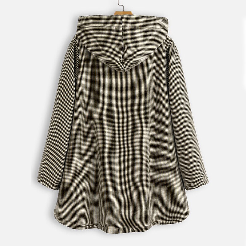femmes hiver manteau treillis polaire maternité à capuche femme enceinte longue laine manteau avec poche femmes Outwear 3XL