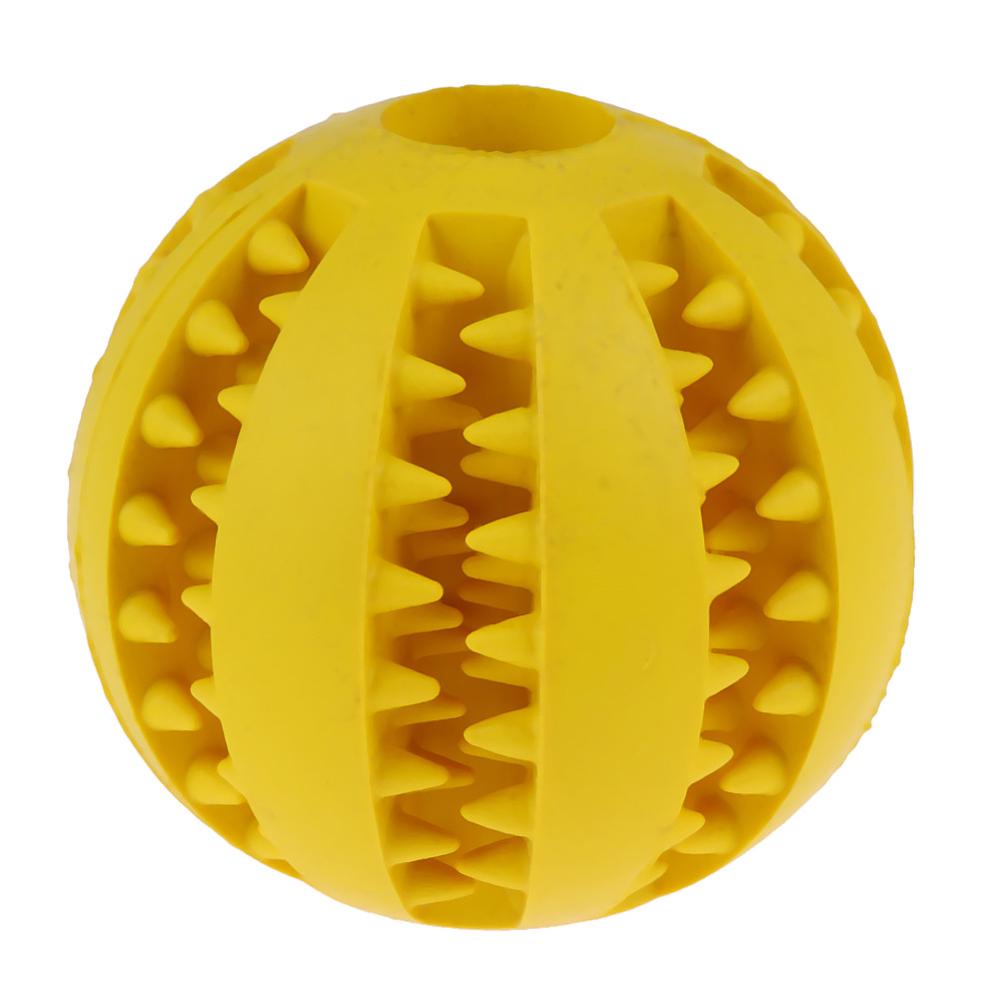 5/7 cm hundelegetøj interaktive gummibolde kæledyr hund kat hvalp elasticitet tænder bold hund tygge legetøj tand rense bolde legetøj til hunde: Gul / 5 cm
