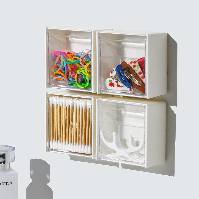 Bad Organizer Mauer-montiert Baumwolle Pad Halter bilden Plastik Lager Organizer Kasten Container Pro Baumwolle Tupfer Schmuck