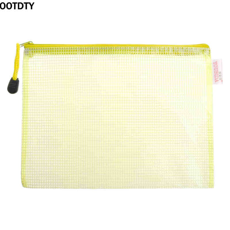 Waterproof Document Bag A3 Size Zipper File Pocket Storage School Office Supplies: Yellow