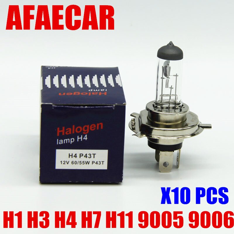 AFAECAR 10 stks 4300 k H7 H4 H11 9005 9006 auto halogeen koplamp H1 H3 auto mistlamp lamp