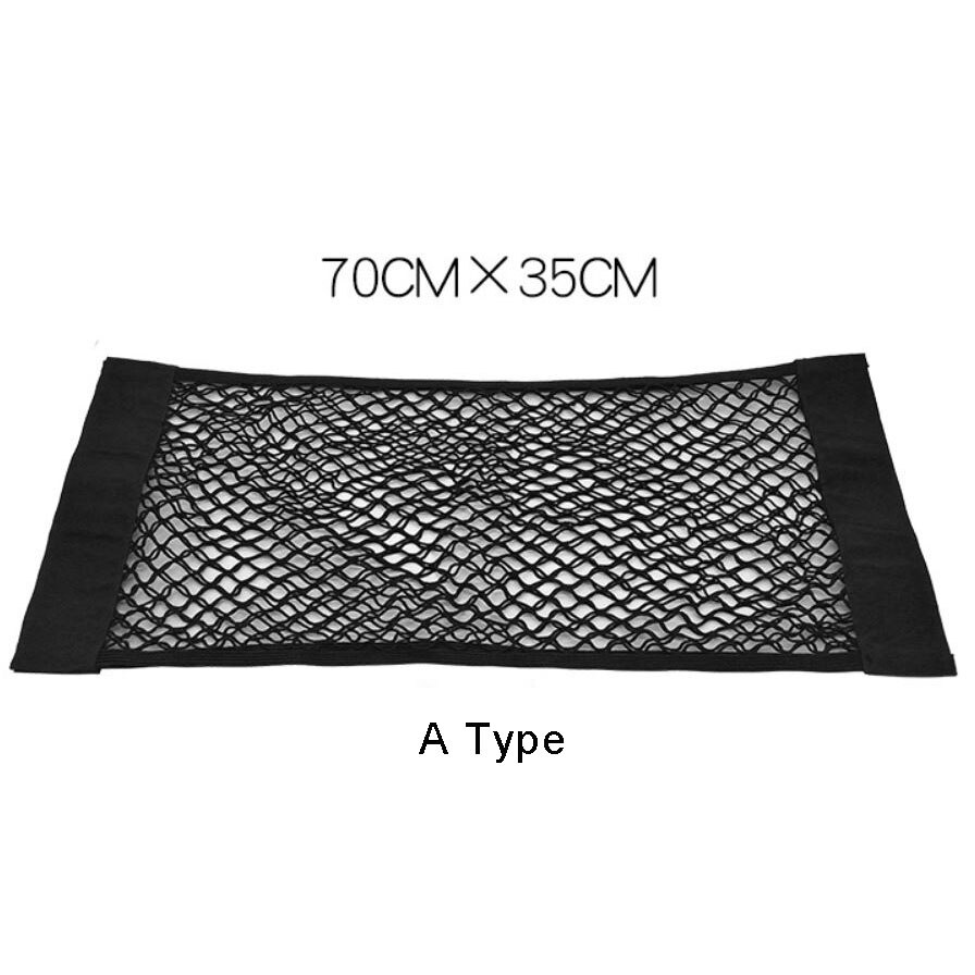 Klittenband sedan kofferbak organizer achterbank rugleuning bagagenet flexibele nylon auto opbergruimte muursticker tas auto accessoires: 70 x 35 a -type