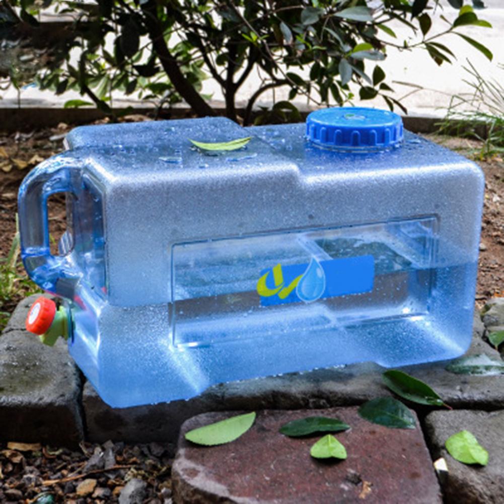 25L Square PC Car Bucket Thickened with Faucet Self-Driving Car Portable Bucket Outdoor Camping Water Carrier Storage Container