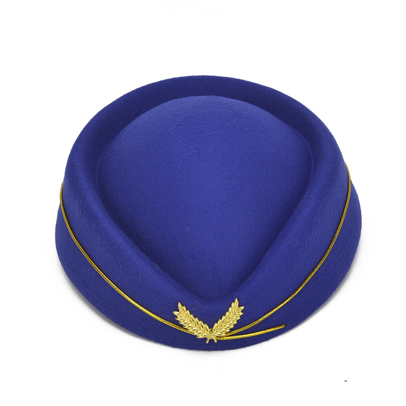 Neue Woll Stewardess Hut Vintage Damen Barett Temperament Einfarbig Frauen Caps Für Abendessen Bühne Leistung Cosplay gorras