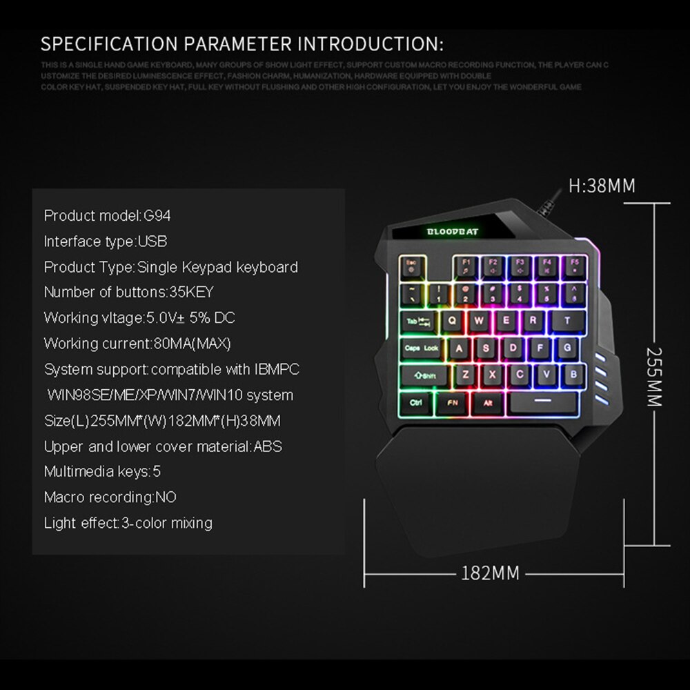 samtian portable mouse and keyboard set wired mini backlight keyboard mouse kit gaming keyboard mouse for PC laptop playing game