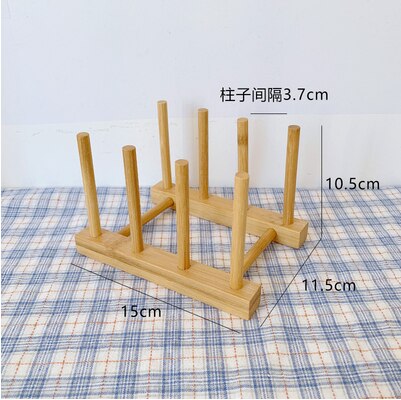 Japanese Wooden Storage Rack Retro Kitchen Storage Water Cups and Dishes Drain Rack Holding Solid Wood Shelves for Plate Racks: A