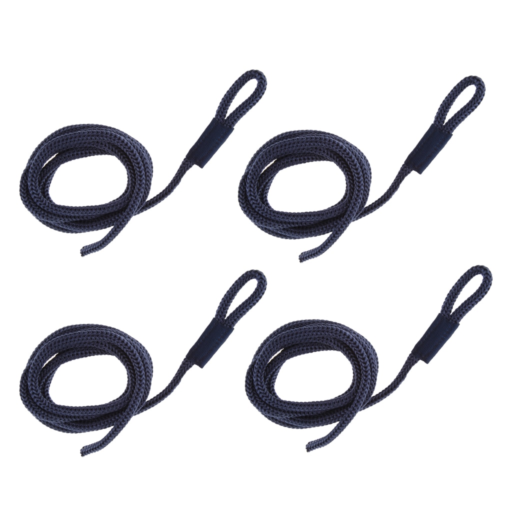 4 pakke dobbeltflettet nylon dock line kofanger fender reb til både, der lægger til kaj (blå , 1/4 tommer 6mm diameter , 150cm 5ft lange)