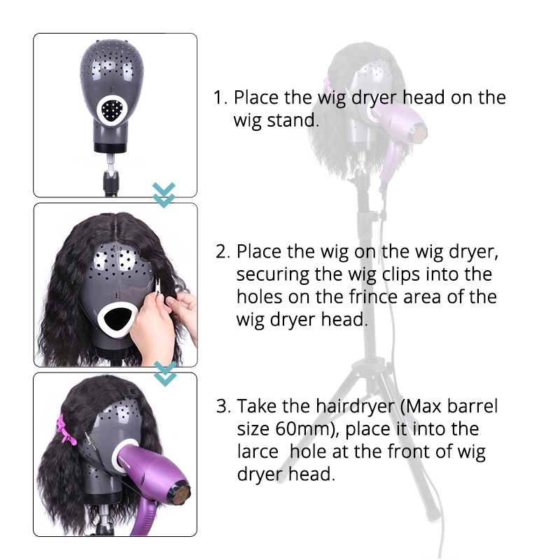 Wig Dryer Head With Holes Special Heat Resistant Hair Stand To Dry Natural Hair Lace Front Wigs Lazy Artifact Mannequin Head