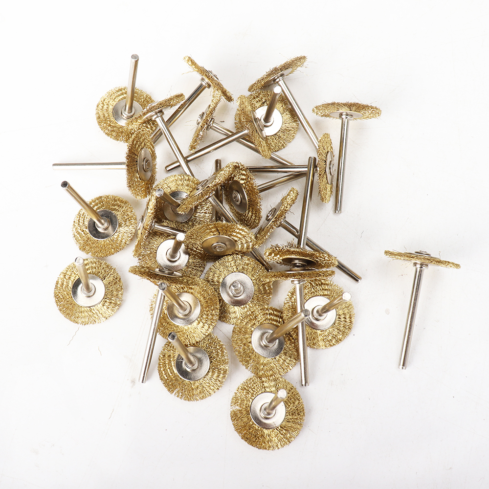 10 pezzi spazzola metallica in acciaio gambo da 3 mm ruota per lucidatura mini trapano Dremel rimozione ruggine metallica pretrattamento superficiale rettifica utensile rotante