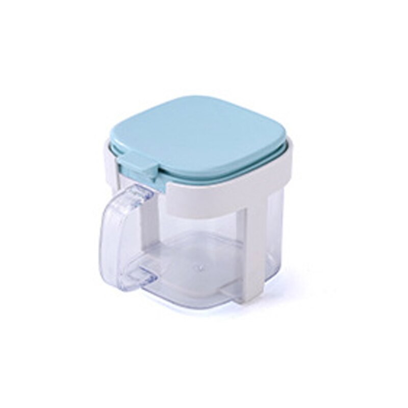 Wall-mounted Seasoning Box Kitchen Salt Seasoning Jar Household Spice Box Storage Container Condiment Jars for Spice Sugar Salt: Blue 1pc