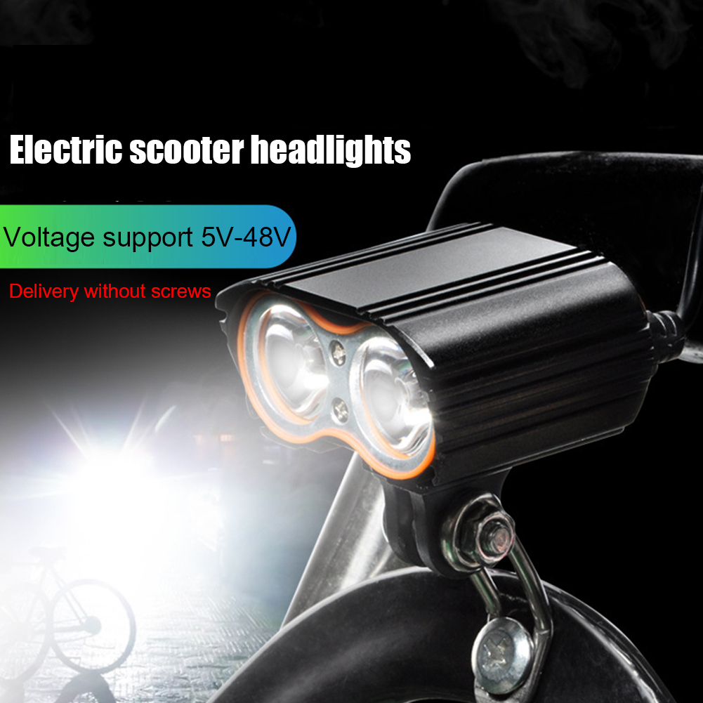 Mtb terrengsykkellykt 5v-48v vanntette aluminiumslegering scooter frontlykter lampe nattvarsel flomlys