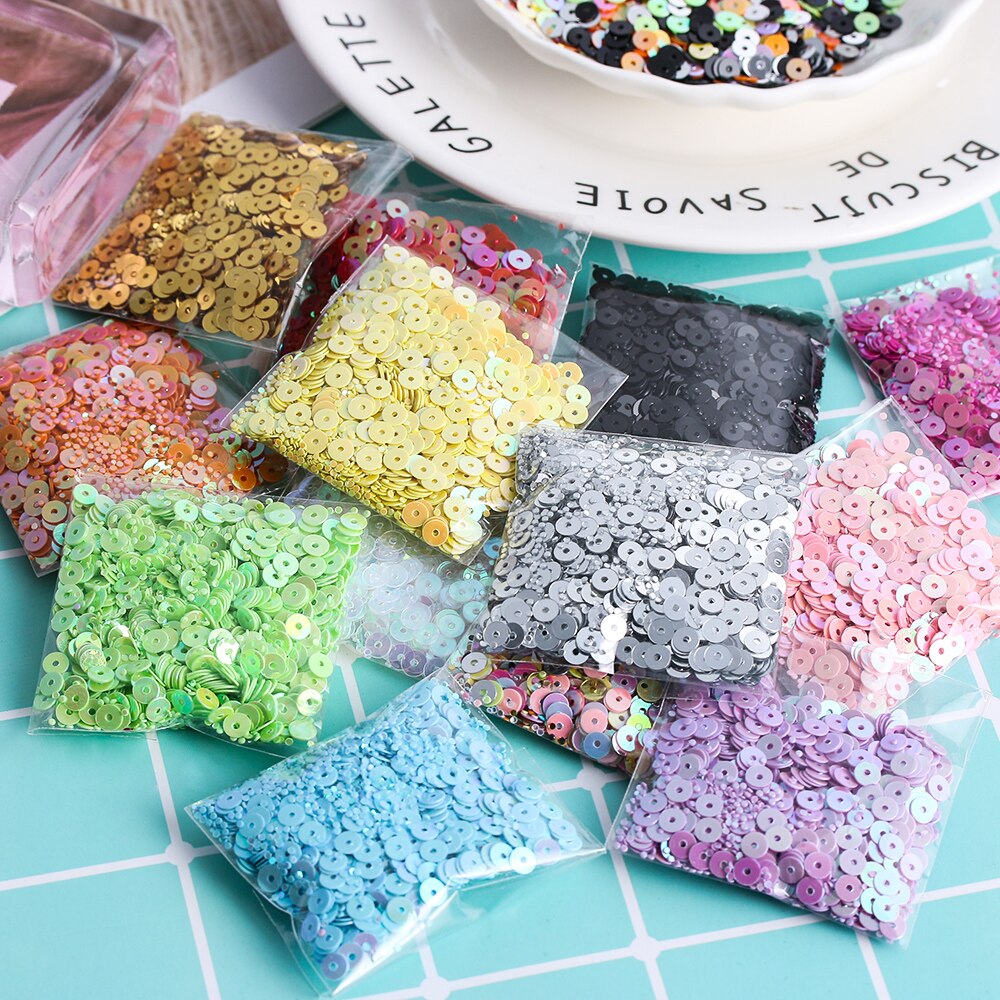 1000 stuks/zak 4mm veelkleurige losse plastic pailletten voor thuisfeesten, bruiloftsdecoratie, facetkralenversiering, doe-het-zelf naaiaccessoires