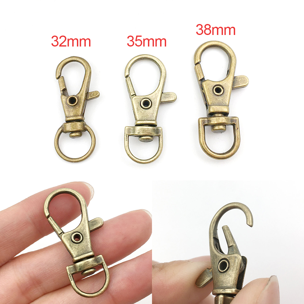 Ganchos de broche de langosta chapados en oro de aleación de Zinc clásico, para bricolaje, llavero, collar, pulsera, accesorios para hacer joyas, 6 colores, 10 unids/lote