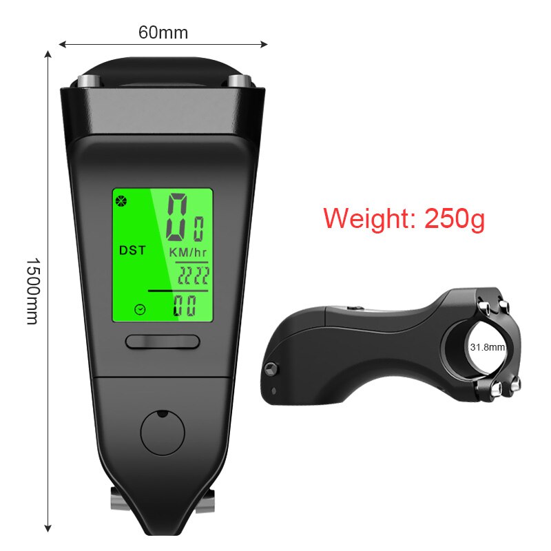 2 in 1 cykelcomputer frempind stigning baggrundsbelysning cykel stopur styr vandtæt speedometer mtb kode bord cykel kilometertæller