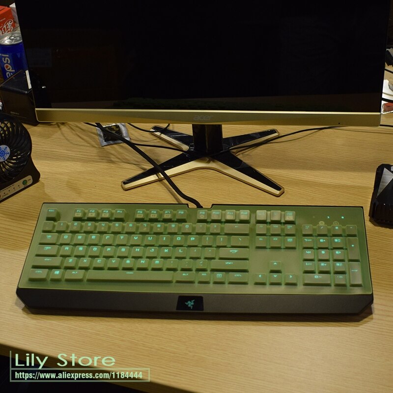 Waterproof and dustproof Transparent Keyboard Skin Cover Protector For Razer BlackWidow Ultimate Stealth Mechanical: yellow